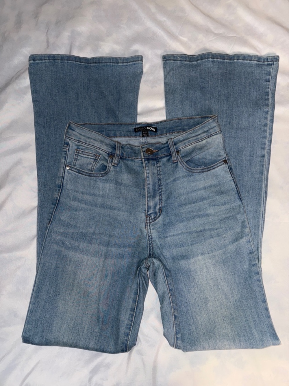 Women's Light Blue Denim Flare Jeans